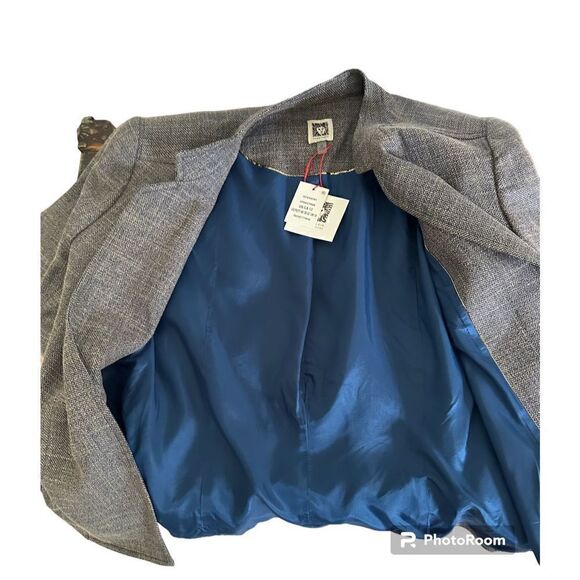 Anne Klein Women’s Blue Printed Blazer Jacket Size 12 Spruce/Fawn - Picture 14 of 14